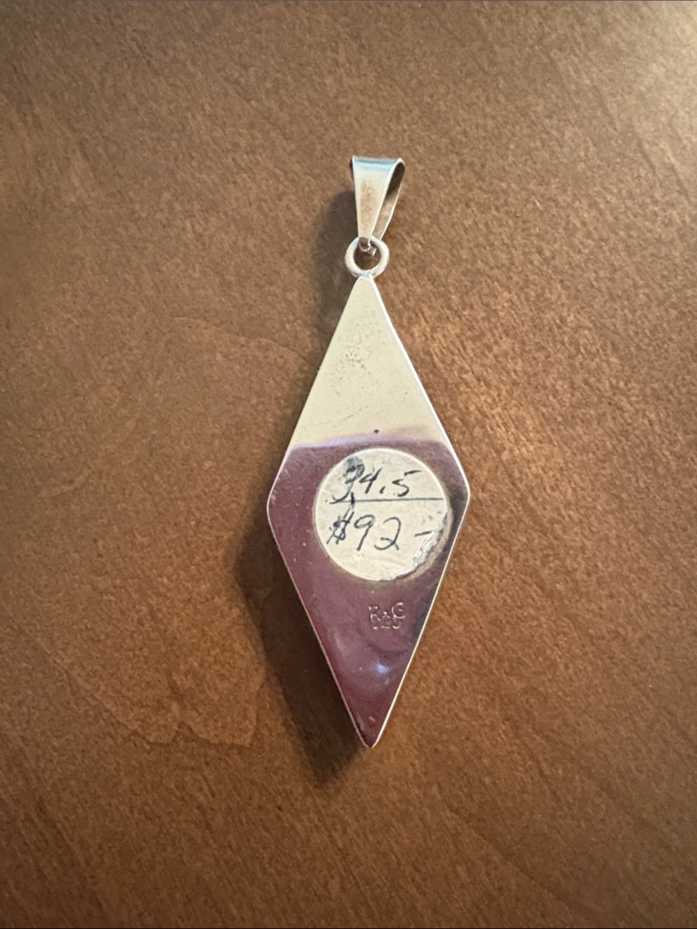 New Multicolor Dichroic Stained Glass-Inspired Rhombus Pendant 925 Silver Stamp - Picture 3 of 11